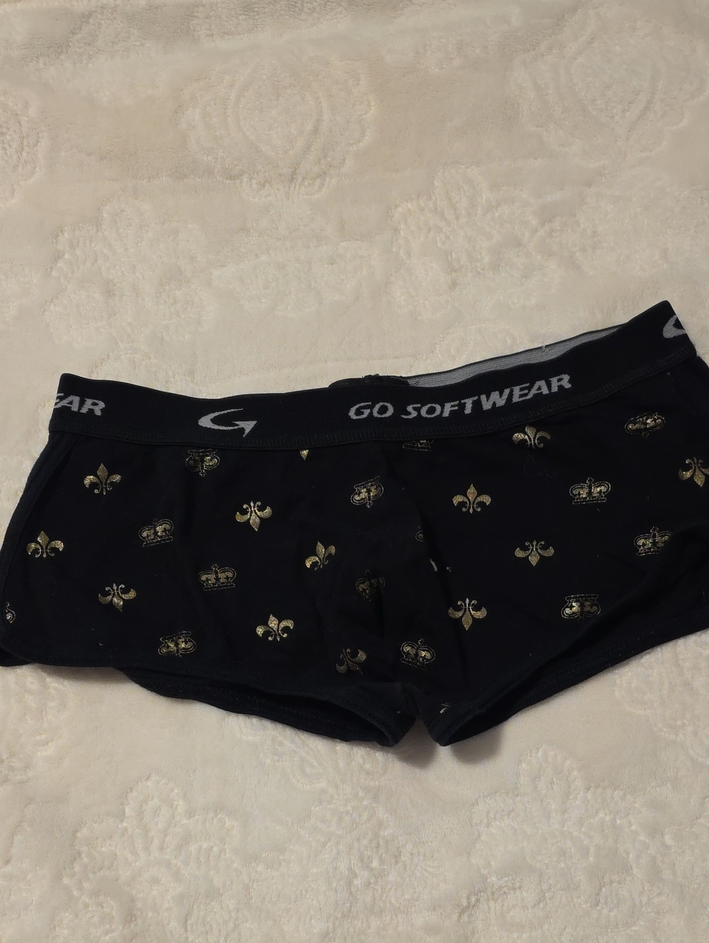 Go Softwear Black  with Gold Fleur-de-Lis And Crowns